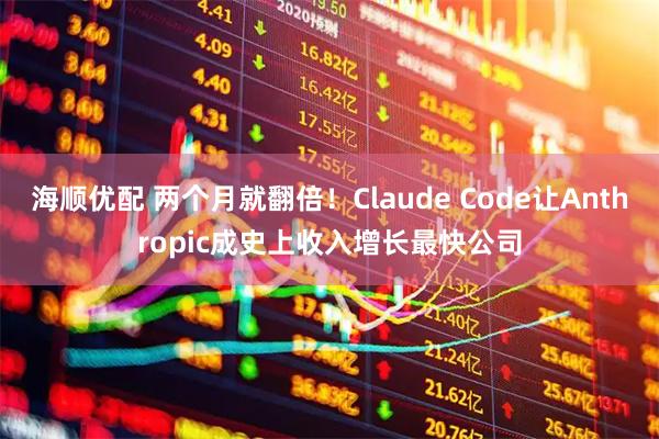 海顺优配 两个月就翻倍！Claude Code让Anthropic成史上收入增长最快公司